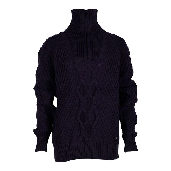 Chanel Cable Knit Pullover in Navy Blue Wool - Picture 1 of 5